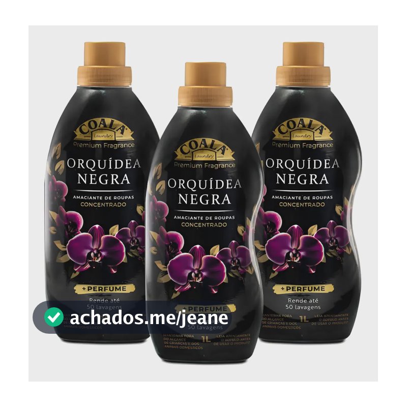 Kit 3 Amaciante Concentrado Coala Laundry Orquídea Negra 1l