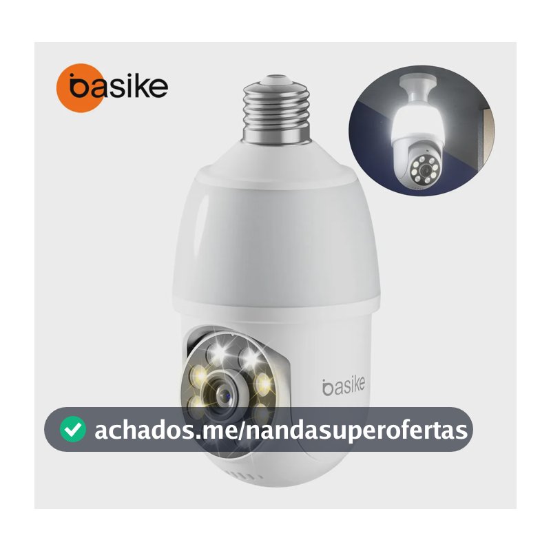 2026 Câmera Lâmpada Inteligente Seguranca Wifi Interna/Externa com Luz LED, PTZ 360° Full HD 1080p, APP ICSEE Soquete E27 com Visão Noturna Áudio Bidirecional Câmera Residencial Ip66 À Prova D'água