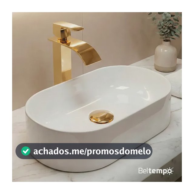 Cuba Pia de Apoio Sobrepor Oval 43x25 Branca Banheiro Lavabo Beltempo BT-2030