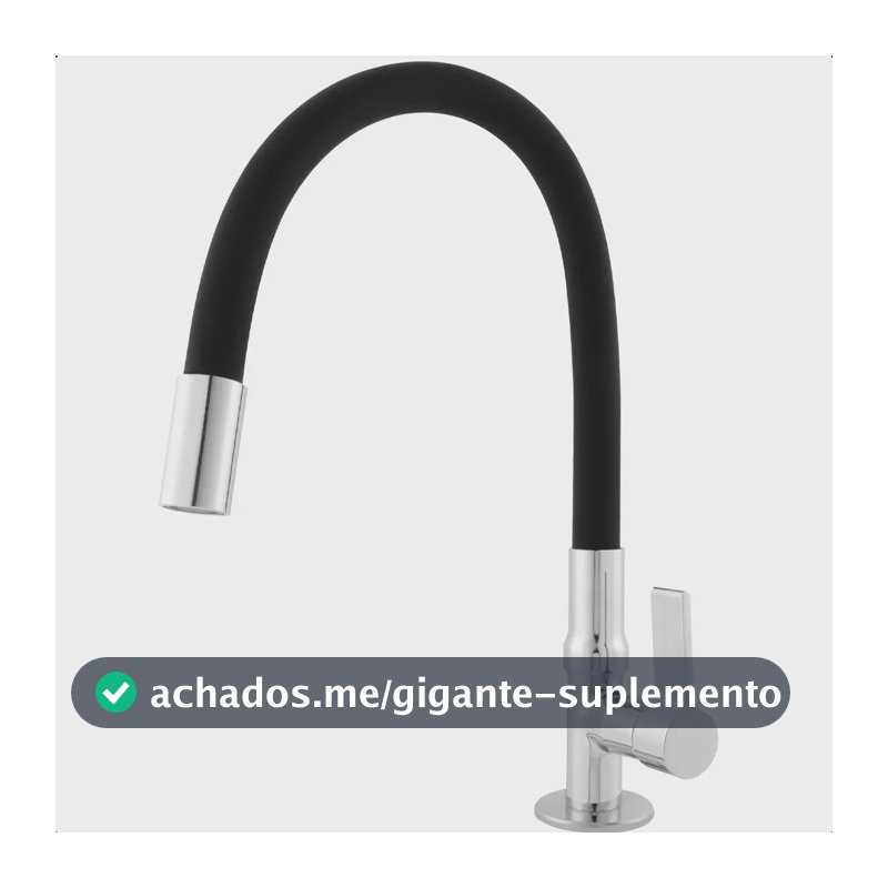 Torneira Cozinha Gourmet Flexível 1/4 Mesa Bancada Collor Preto Brilhante