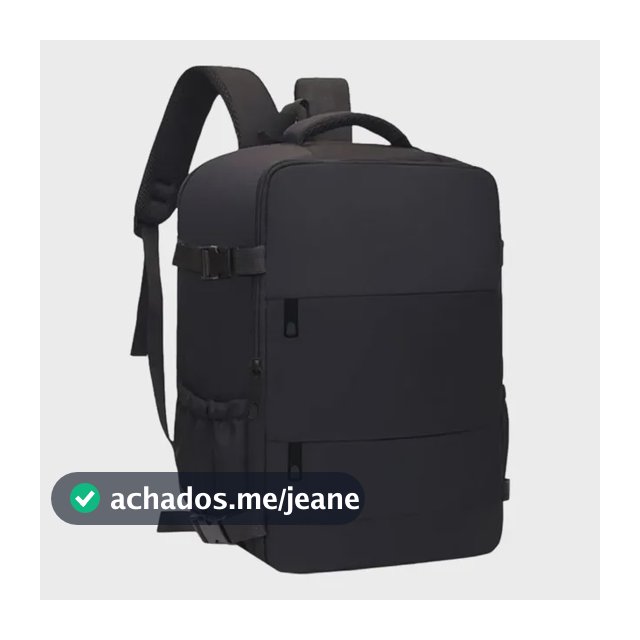Mochila Viagem Cabine Personal Item Grande Expansível Black