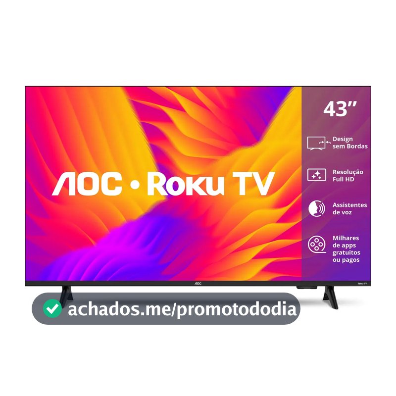 Smart Tv 43 Aoc Led Roku Full Hd Wi-fi 60hz Hdmi Usb 43s5155/78g