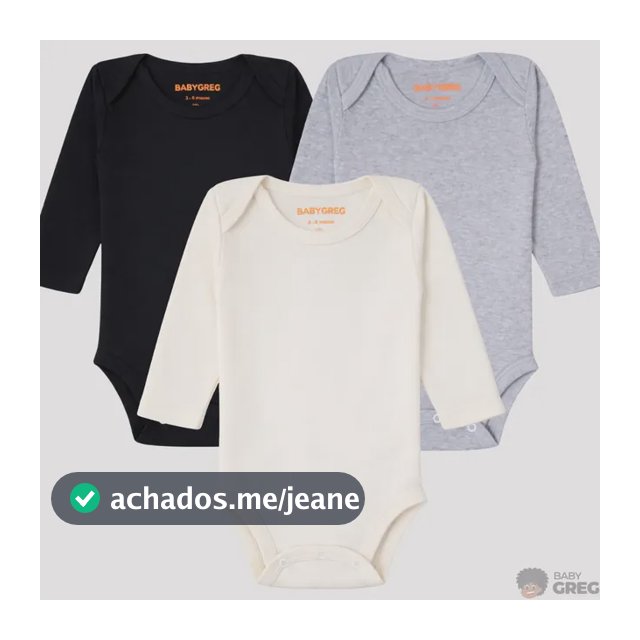 Kit 3 Body Manga Longa Minimalista Para Bebê - 100% Algodão