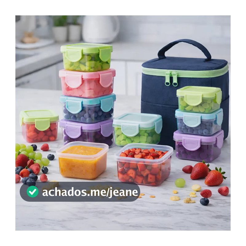 Kit 4 Mini Potes Papinha Fruta Lanche Potinho C/ Trava 150ml Colorido