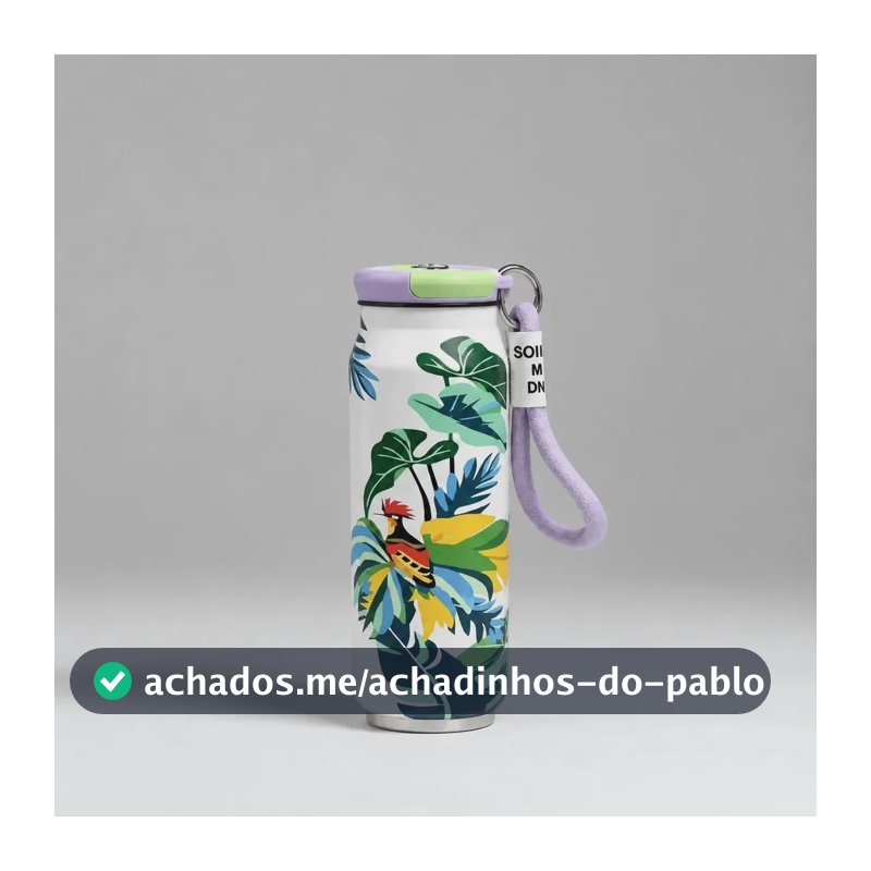 Garrafa  Térmica 600 Ml Estampada Coleção-xlh Lilás Lilás