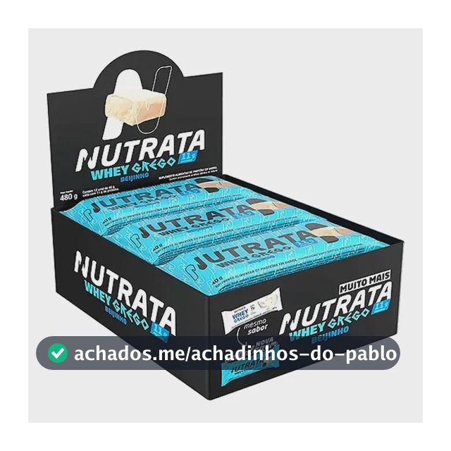 Barra De Proteínas Nutrata Whey Grego 40g Sabor Beijinho X 480g 12 Un