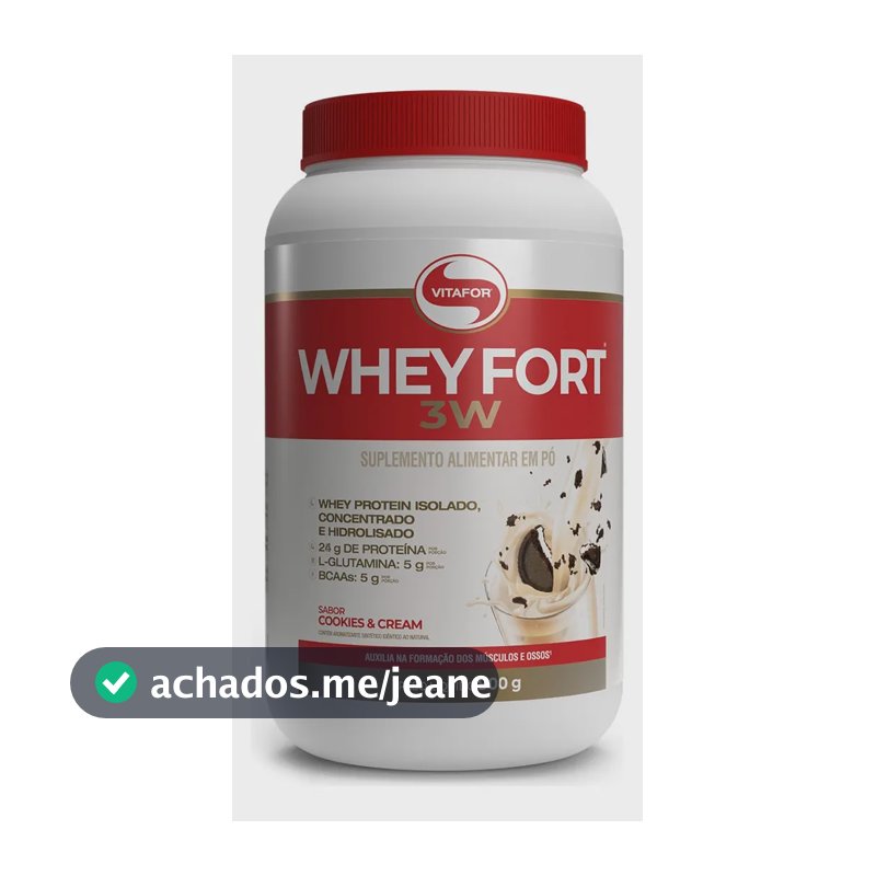 Whey Fort 3w Cookies & Cream 900g Vitafor Cookies And Cream