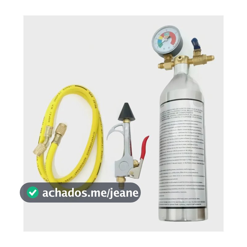 Garrafa Injetora Flush Limpeza Refrigeração 141b C Manômetro