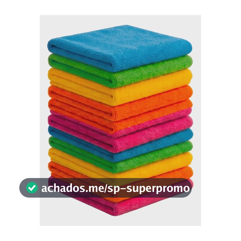 Kit 10 Panos De Cozinha Pia Microfibra Macio Limpeza Diária Multicolorido Liso