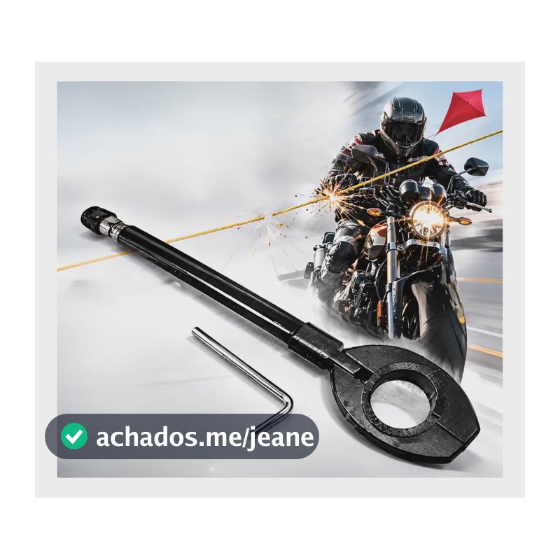 Antena Corta Pipa Em Aço Retrátil Para Moto Anti Cerol Preto