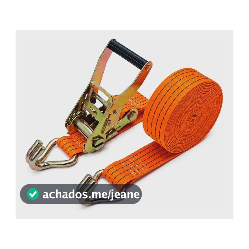 Kit cinta com catraca para amarração de carga, 10 toneladas, 9 m, Cor laranja para caminhão, caminhonete, picapee carro. Gws