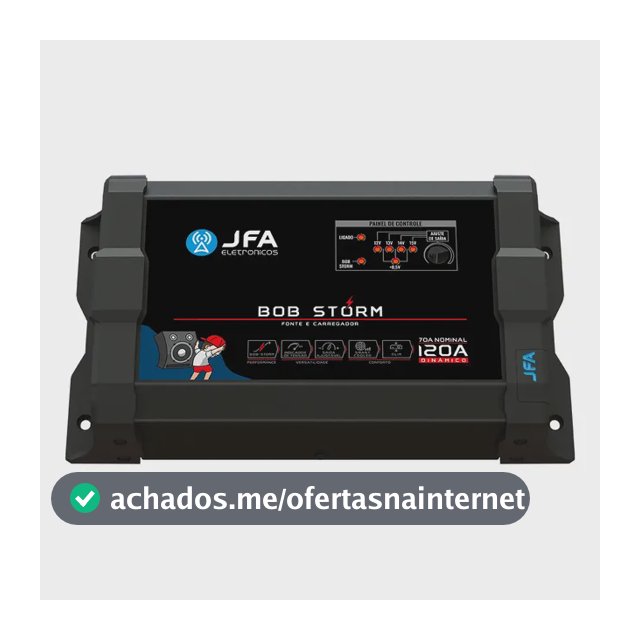 Fonte Carregador JFA Bob Storm 120A Bivolt Preto Projetos de Som