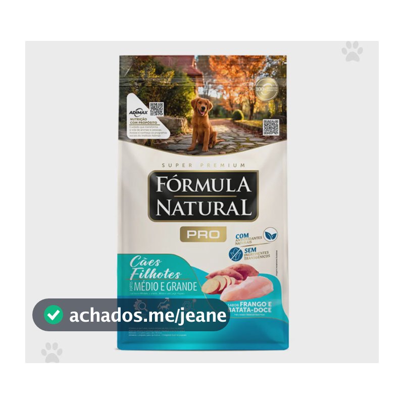 Ração Formula Natural Pro Cães Filhotes Raças Med/grd 15kg