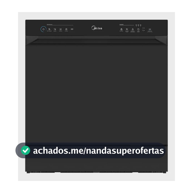 Lava Louças 8 Serviços Preta Touch Plus Midea Preto