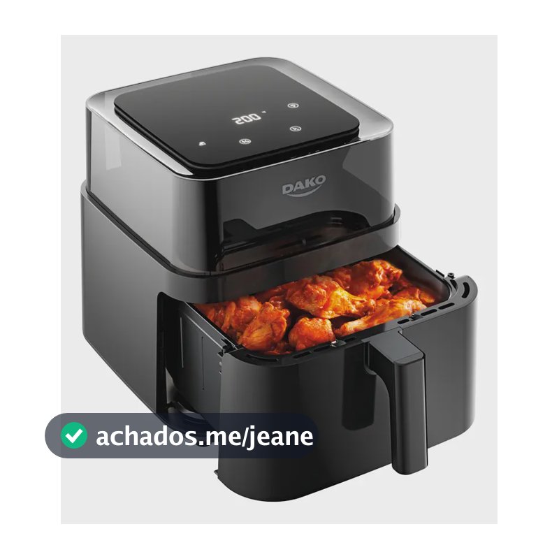 Fritadeira Air Fryer Dako Digital 6 Litros 360° 4 Em 1 Preto Preto 220v