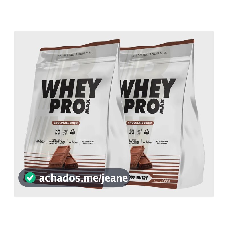 2x Whey Pro Protein Isolado E Concentrado 1,8 Kg Premium Chocolate Suíço