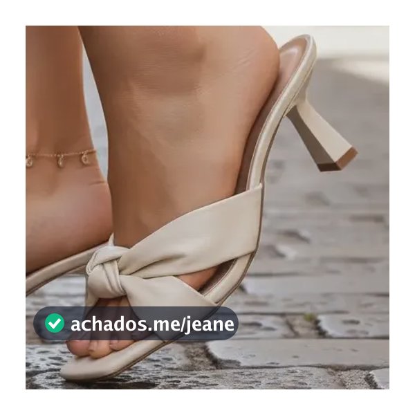 Tamanco Salto Taça Fino Feminino Detalhe Em Nó Moda
