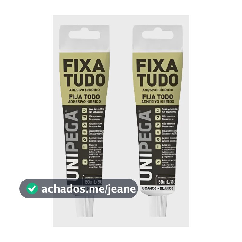 Kit 2 Cola Fixa Tudo Alto Poder De Adesão Debaixo D'água 80g Branco