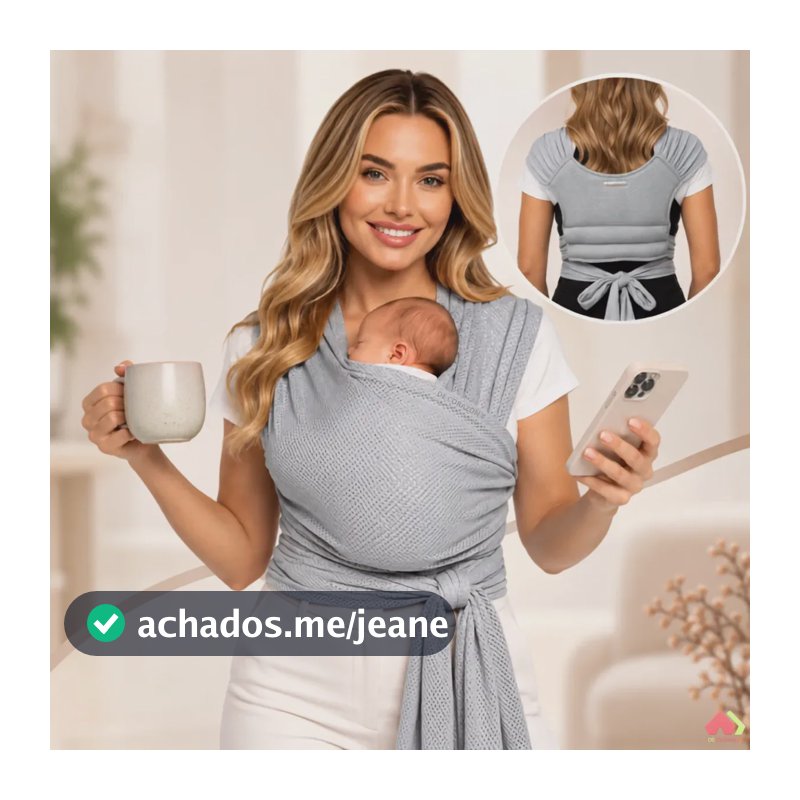 Sling De Bebe Recém Nascido Bebe Canguru De Vestir Cinza Ajustável - Marca DE CORAZÓN