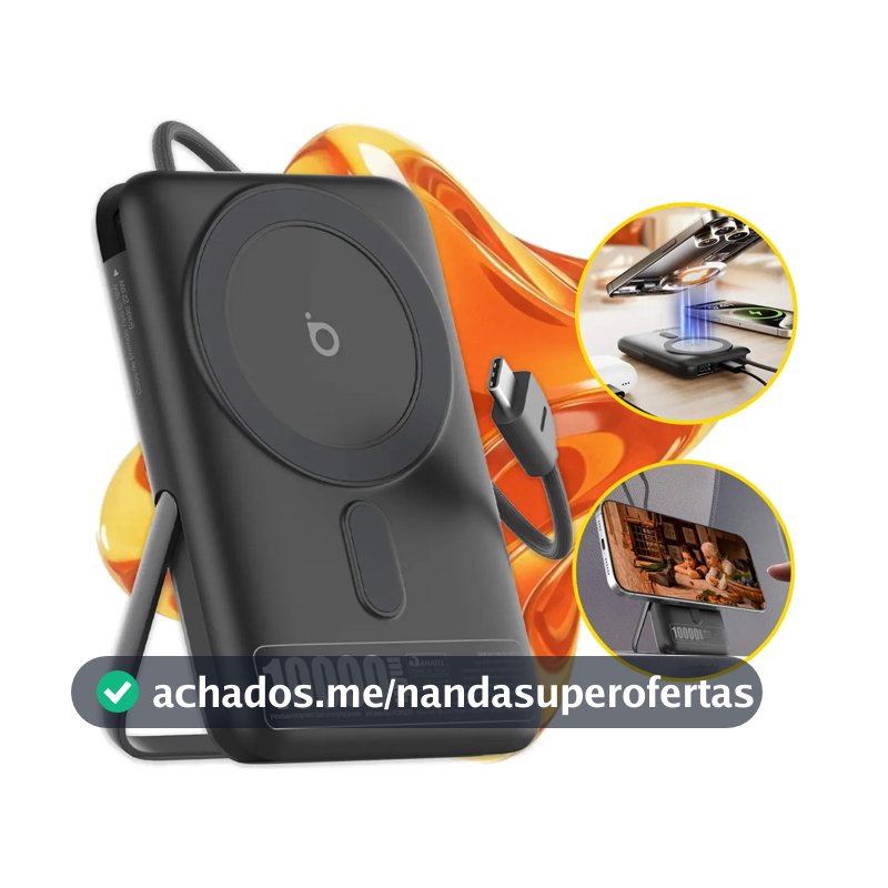 Basike Carregador Portátil Power Bank B205 Magsafe 10000mah PD 22.5w Turbo Rápido PD Tipo C USB C Sem Fio Universal Potente Com Display Para iPhone 15/16/17 Pro Max Samsung Galaxy S24 S25 Ultra Z Fold