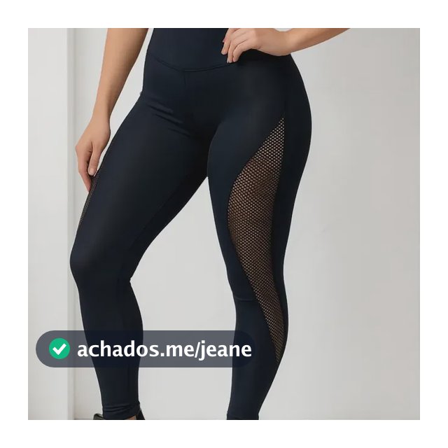 Calça Arrastão Legging Detalhe Rede Academia Fitness Suplex