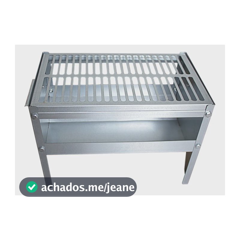 Churrasqueira Portátil A Carvão Aço Galvanizado Cor Cinza
