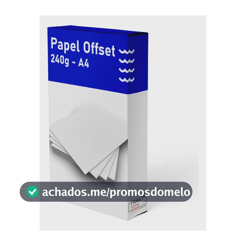 Papel Offset 240g Caixa Com 250 Folhas Tamanho A4 Branco Branco