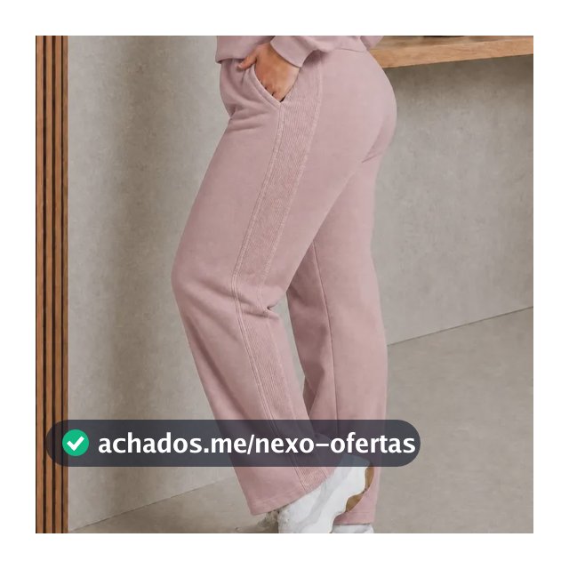 Calça Moletom Feminina Forrada Quentinha Style Box C/ Bolso Rosa Blush Calça De Frio Durável E Resistente Com Bolsos G