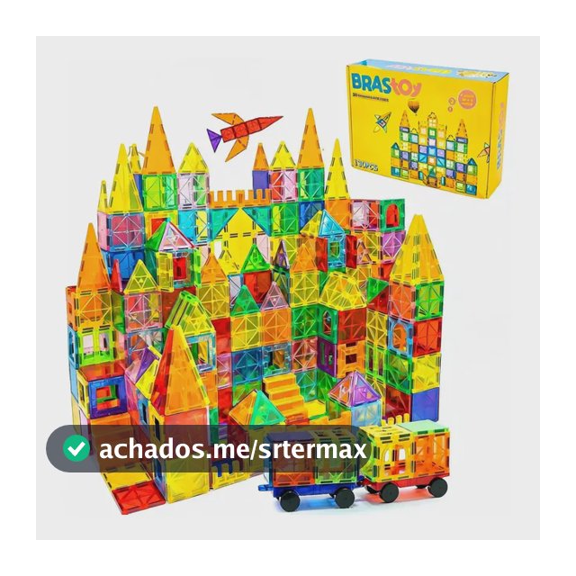 Brastoy Blocos Magnéticos 130 Peças Brinquedo Educativo 130 Blocos