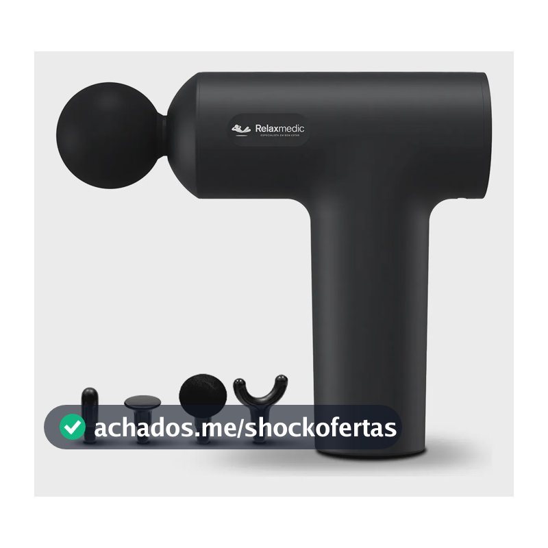 Pistola Massageadora Portátil 5 Velocidades Relaxmedic Preto