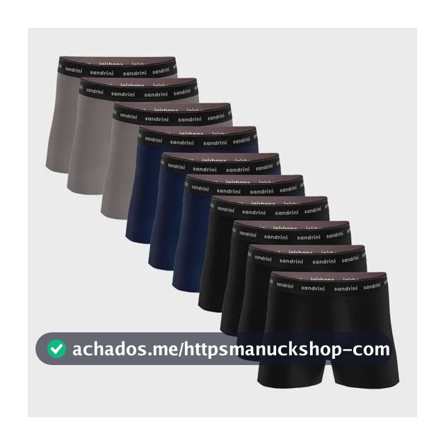 Kit 10 Cuecas Boxer Sandrini Masculinas Algodão Conforto Sortidos G
