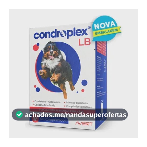 Condroplex Lb Suplemento Alimentar Para Cães Grandes 60 Comprimidos