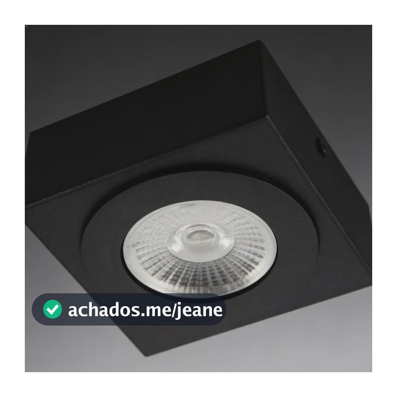 Spot Slim Sobrepor Aluminio Teto Beiral Lampada Led 7w 127/220v Preto