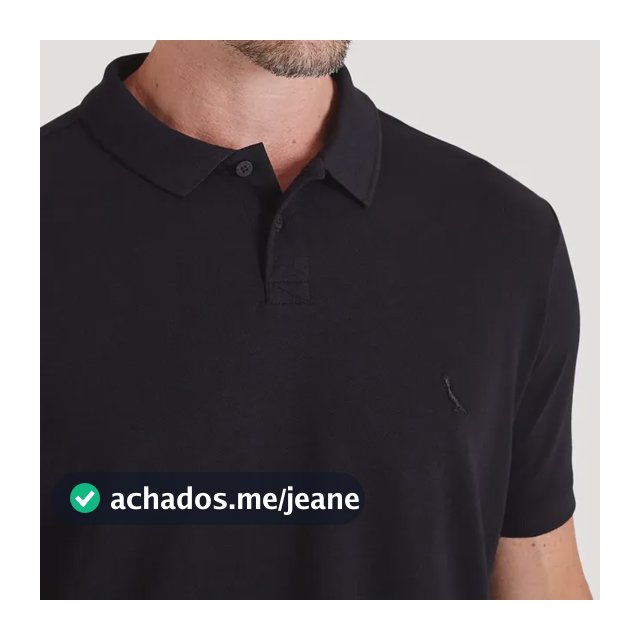 Camisa Polo Reserva Piquet Masculina Algodão Logo Bordado Preto Liso M