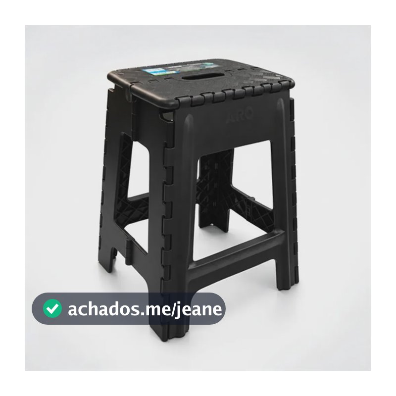 Banco Dobrável Portátil Preto Reforçado Resistência 120kg Preto