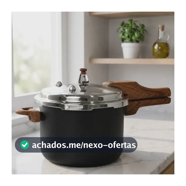 Panela Pressão 4,2l Indução Cerâmica 4 Válvulas Segurança Cor Preto