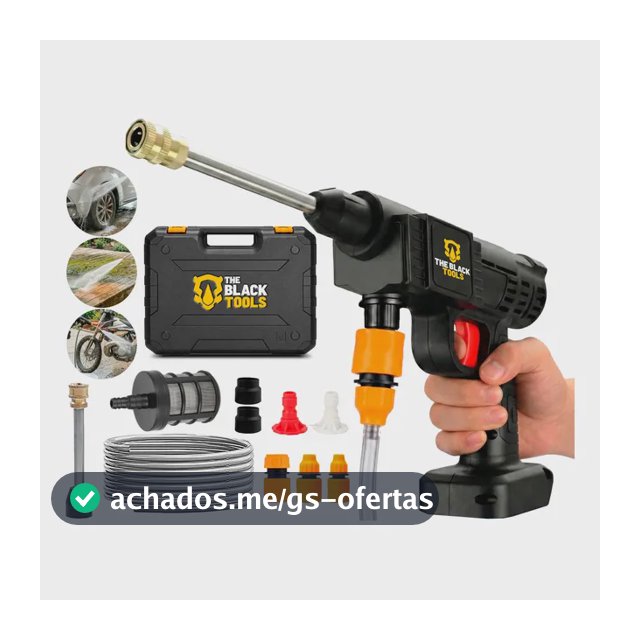 Lavadora Lava Jato Portátil Alta Pressão Bivolt Com Maleta Preto 127/220v 60 Hz