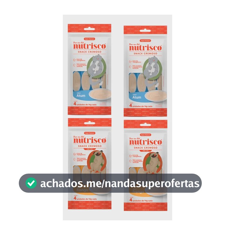 Petisco Gato Nutrisco Tipo Churu Gatos Kit 4pct Sortidos