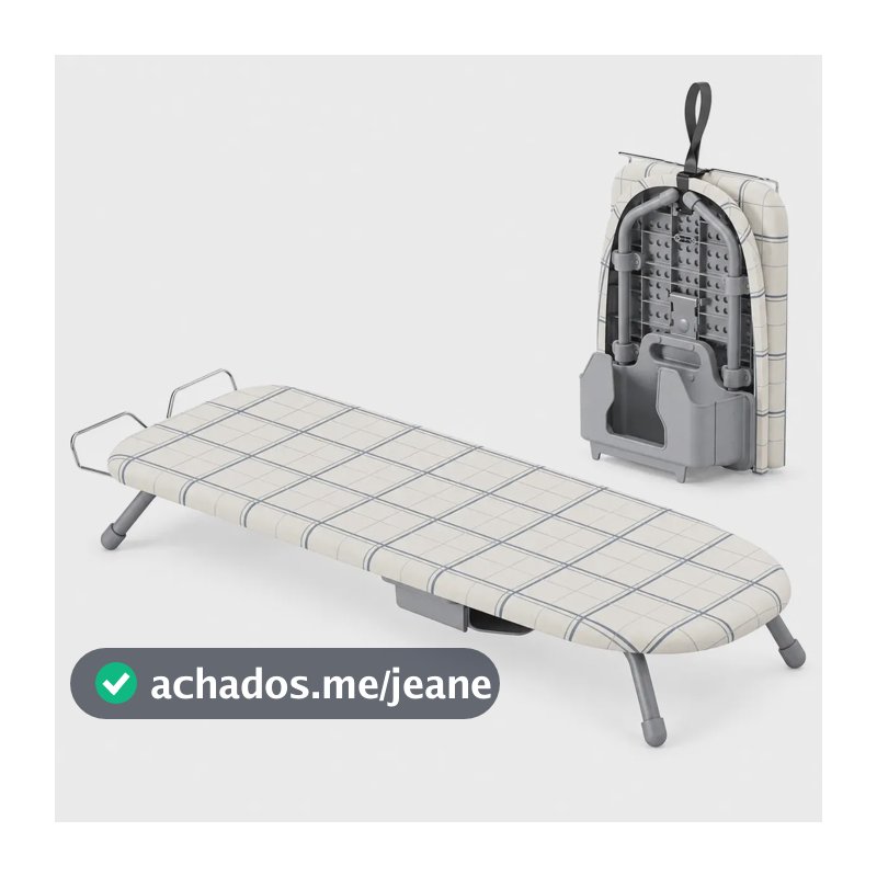 LUMAI Tábua de Passar Roupa Ferro de Mesa Portatil - Passadeira Oxford Dobrável e Compacta - Suporte para Guardar o Ferro Junto - Gancho para Pendurar Parede - Tecido Antichamas