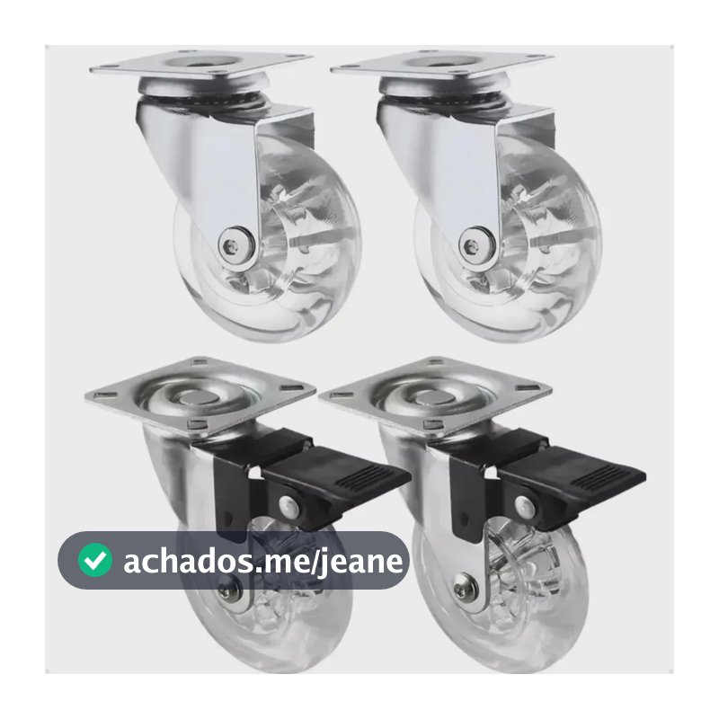 4 Rodinhas Giratório Gel Silicone Rodinha Móveis 50mm 2 Com / 2 Sem Trava - Compra Segura Ekom
