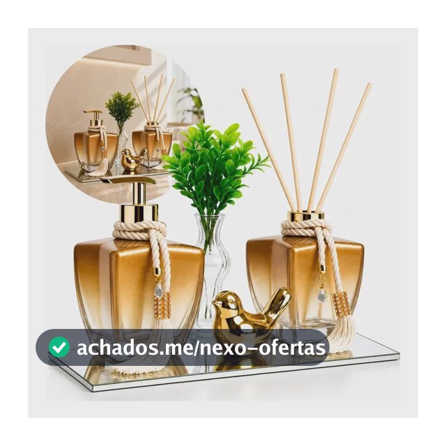 Kit Lavabo Luxo Saboneteira Difusor Aromatizador De Ambiente