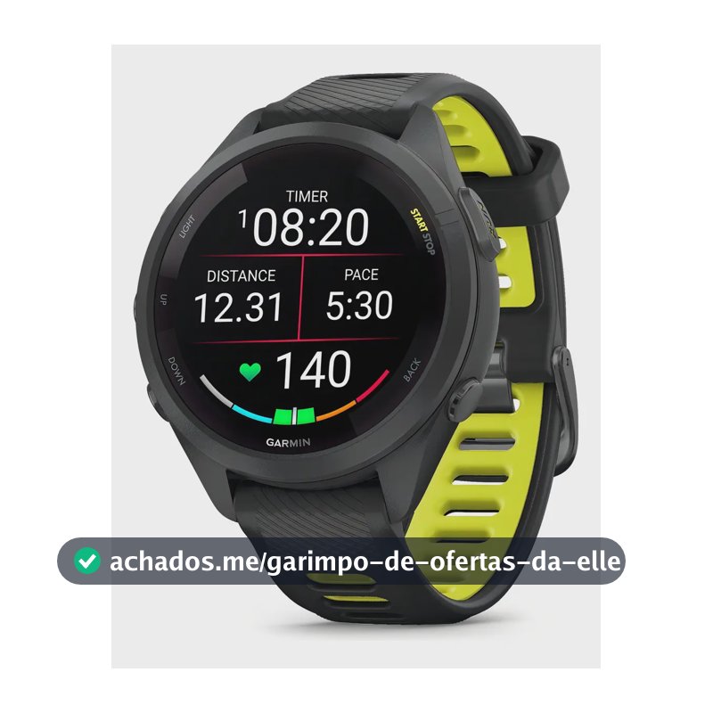 Smartwatch Garmin Forerunner 265s 010-02810-03 Sport 1.1" Bluetooth Caixa 42mm De Polímero Reforçado Pulseira Preta