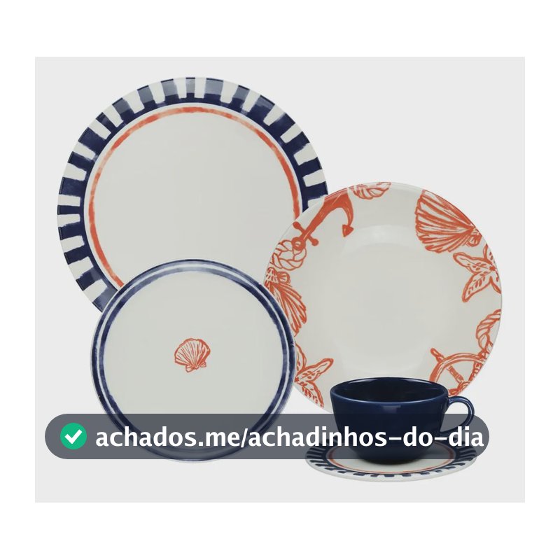 Aparelho De Jantar E Chá 30 Peças Oxford Unni Maré Off White