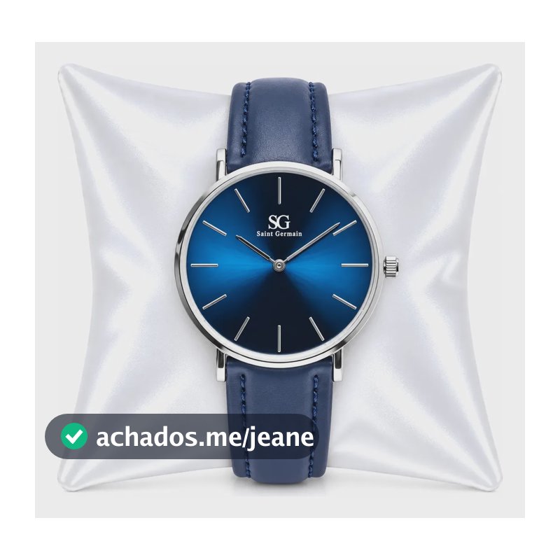 Relógio Masculino Saint Germain Prateado Azul 40mm