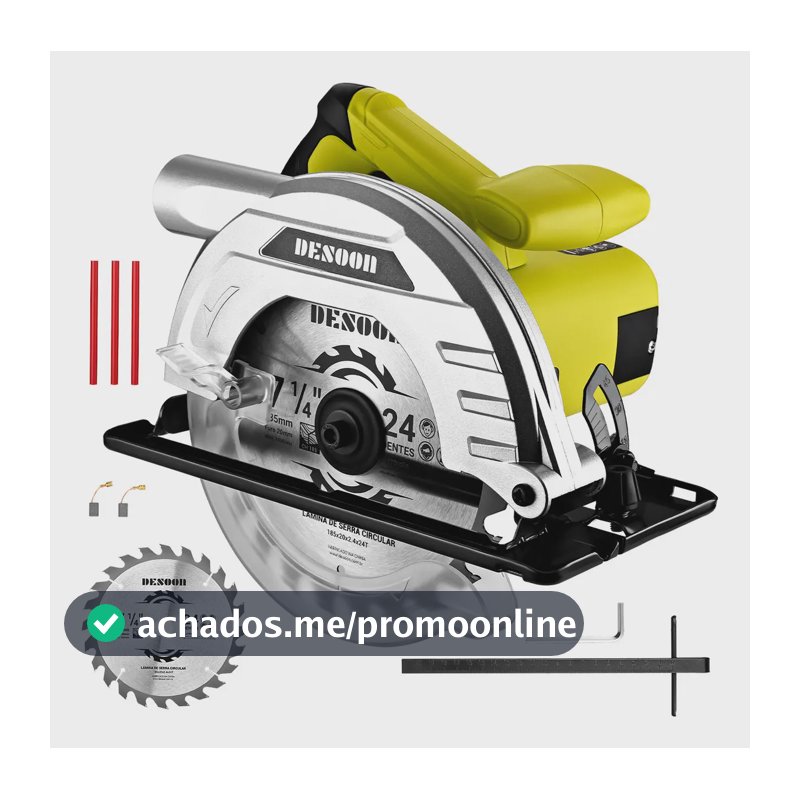 Serra Circular 1400W Desoon Profissional de 185MM para Carpinteiro e Marceneiro