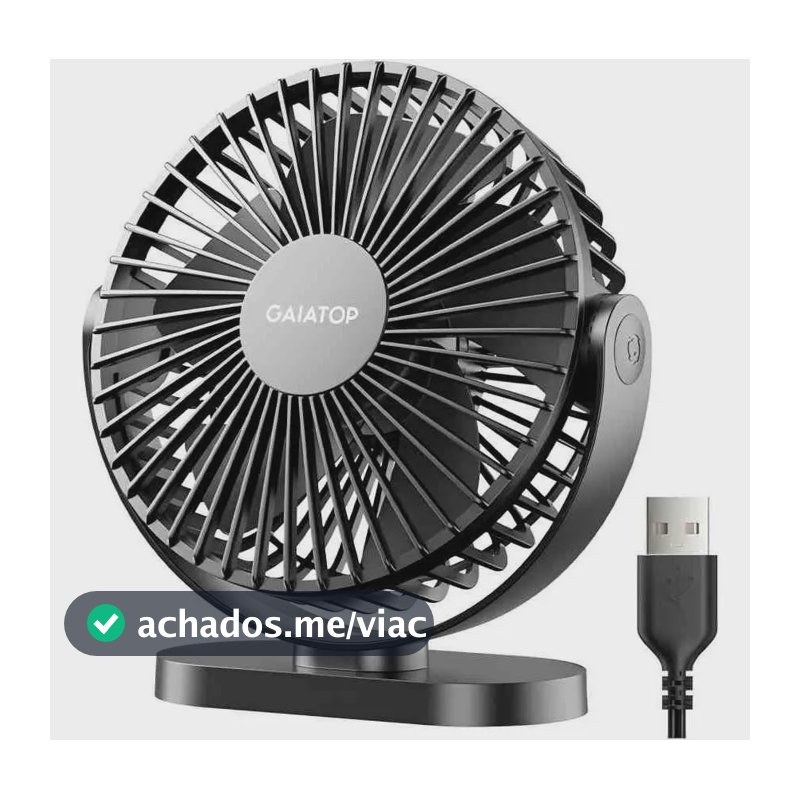 Ventilador Portátil De Mesa 3 Velocidades Ultra Silencioso