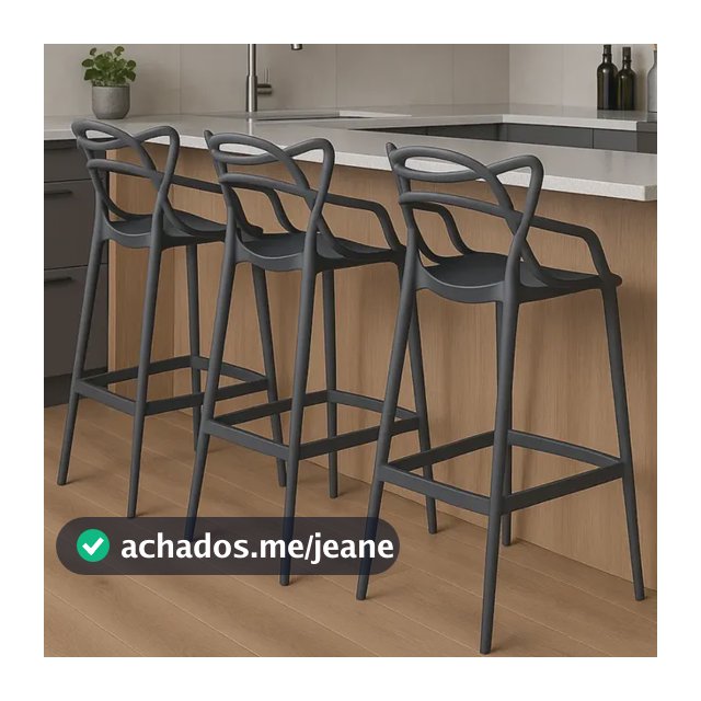 Kit 4 Banquetas Médias Allegra Masters 66cm Com Encosto