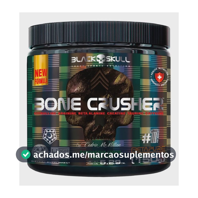 Pré Treino Bone Crusher 150g Limão - Black Skull