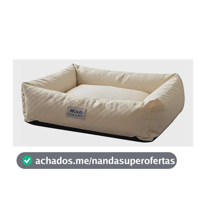 Cama Pet Caminha Cachorro Gato Corino Impermeável Tam. M Pérola Corino