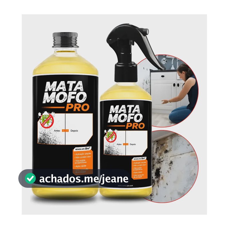 Mata Mofo Parede Não Volta Anti Mofo Teto Piso 1l + Spray